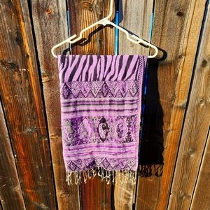 Pashmina purple with Animal.print& Paisly